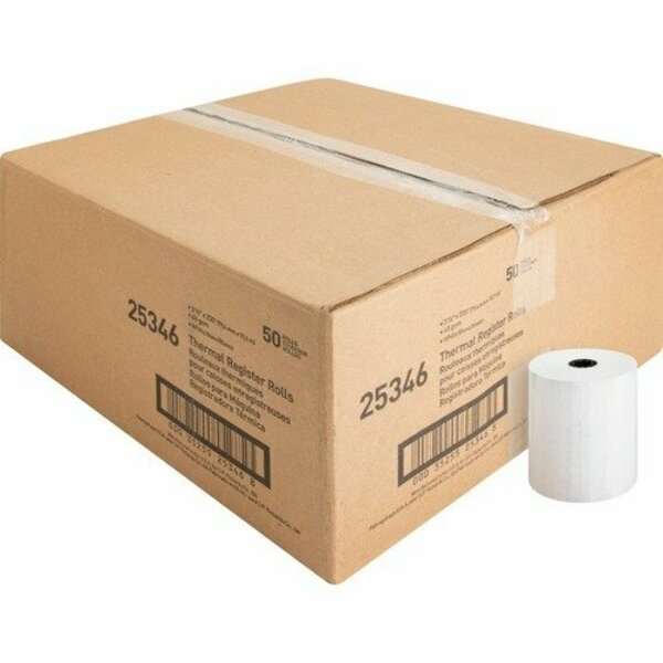 Business Source Thermal Paper Roll, 3-1/8inx230ft , White, 50PK BSN25346